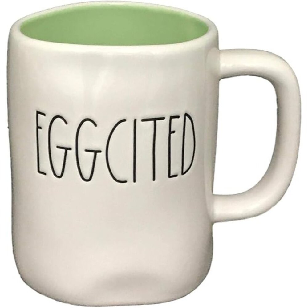 Rae Dunn Mug Rae Dunn EGGCITED Coffee Tea Mug Cup 18 Oz Ceramic Easter Magenta